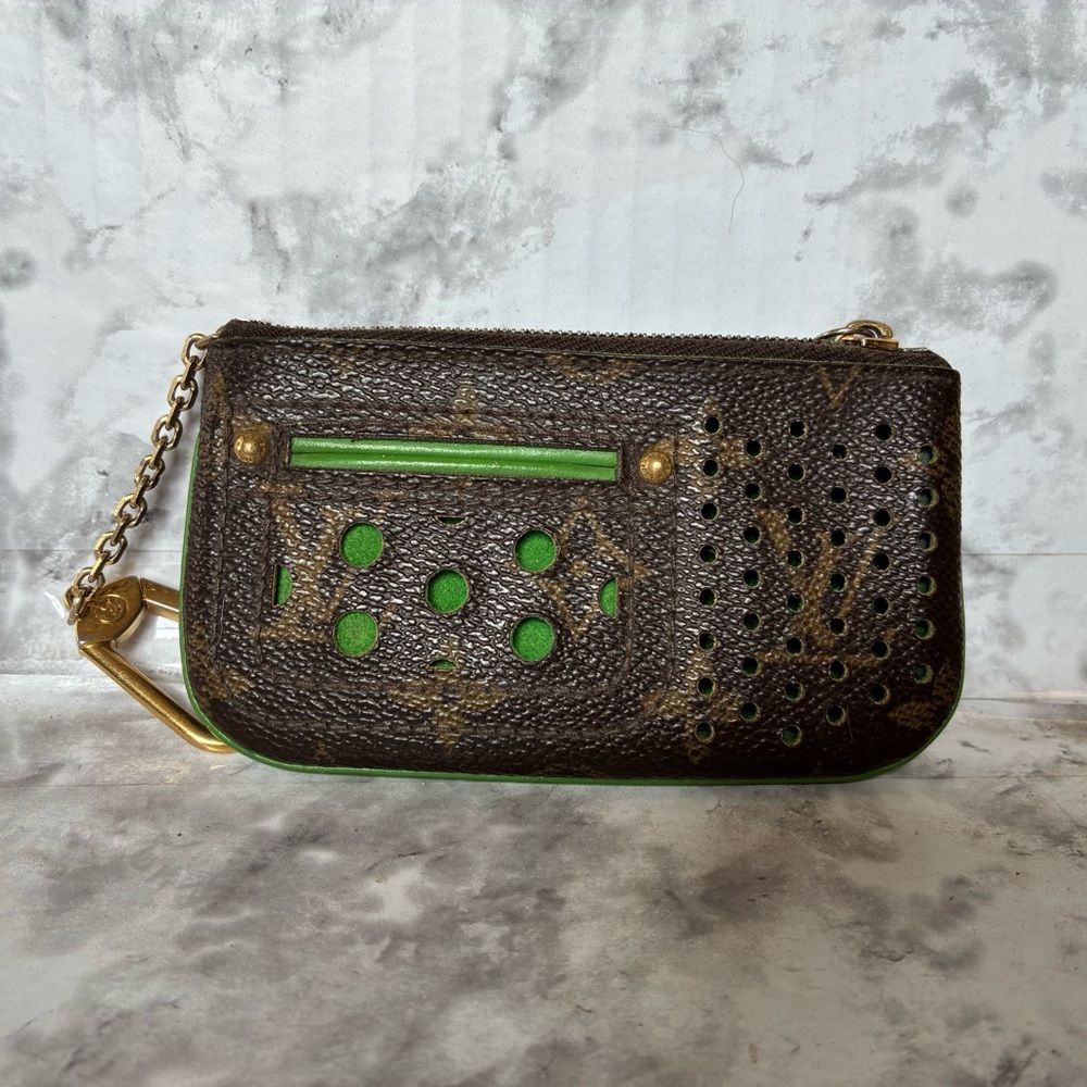 Louis Vuitton Perforated Speedy 30 Green with matching Key Cles Pochette - Picture 14 of 16